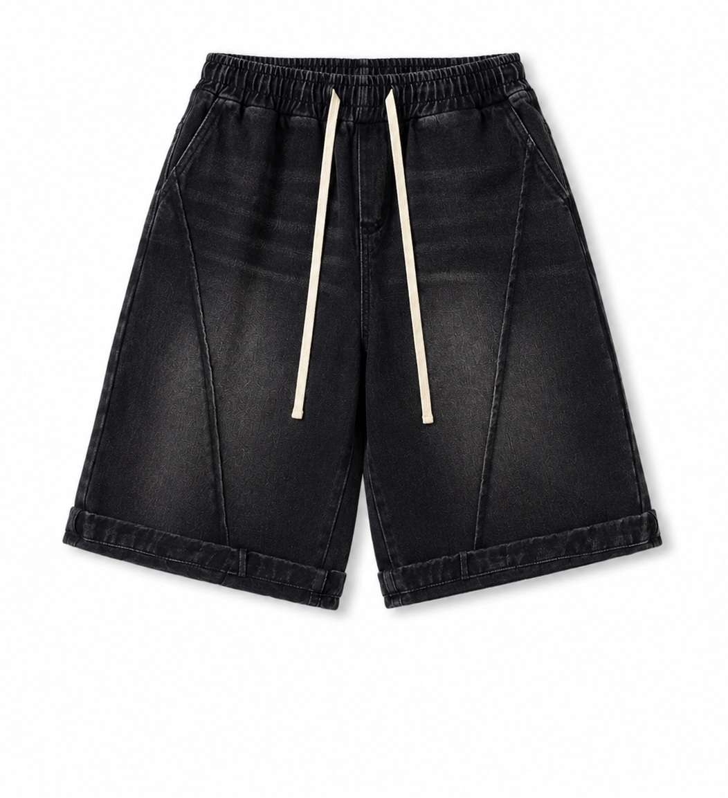 Retro Trendy Washed Straight Men's Short Pants