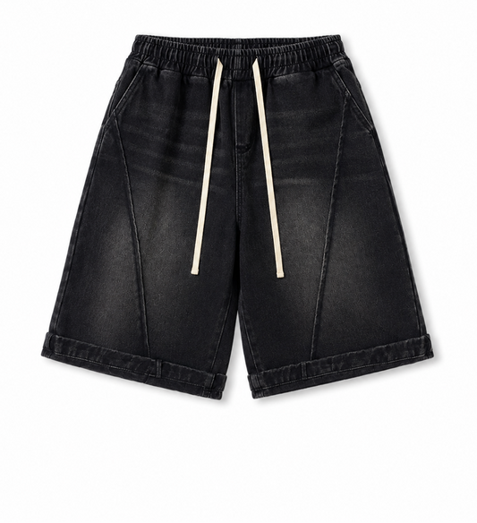 Retro Trendy Washed Straight Men's Short Pants